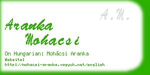aranka mohacsi business card